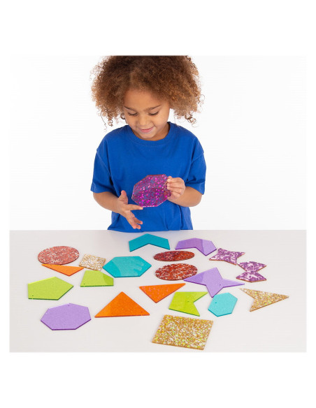 TIK-72622,Glitter Shapes, forme colorate cu sclipici, 21 buc., TickiT