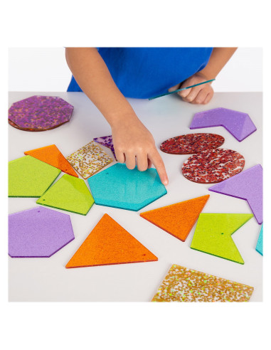 TIK-72622,Glitter Shapes, forme colorate cu sclipici, 21 buc., TickiT