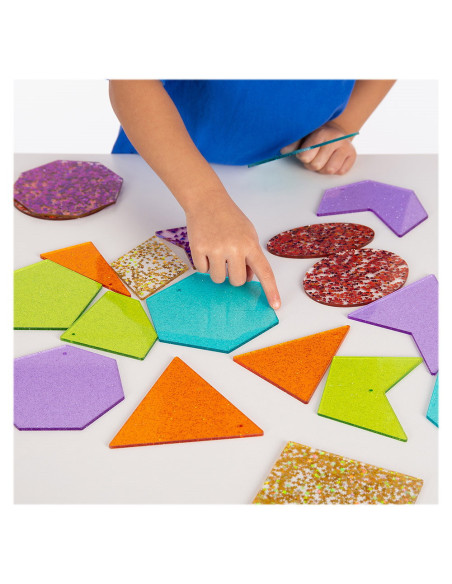 TIK-72622,Glitter Shapes, forme colorate cu sclipici, 21 buc., TickiT