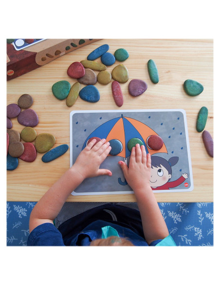EDX-75152,Junior Rainbow Eco-Pebbles, set de activitati cu pietricele