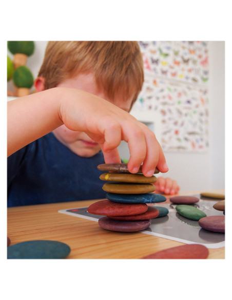 EDX-75152,Junior Rainbow Eco-Pebbles, set de activitati cu pietricele