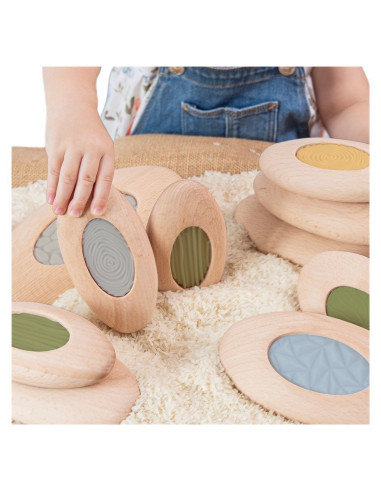 G6773,Jumbo Sensory River Stones, set senzorial din lemn, Guidecraft