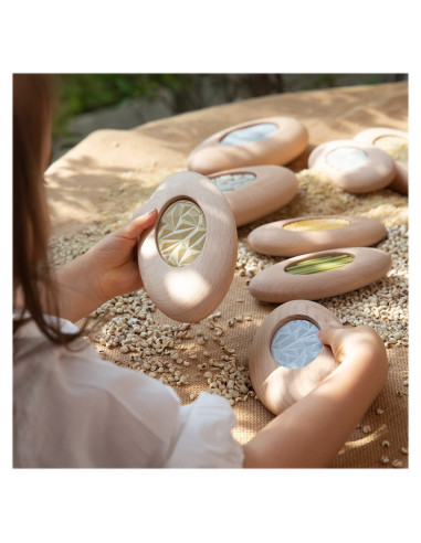 G6773,Jumbo Sensory River Stones, set senzorial din lemn, Guidecraft