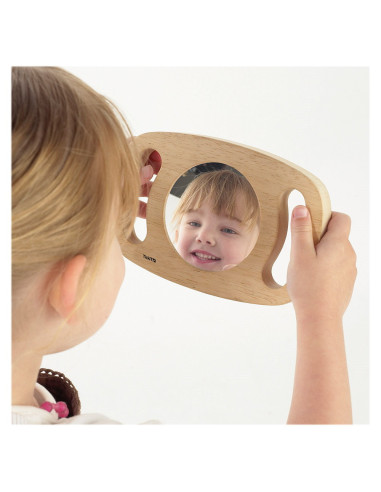 TIK-73372,Oglinda plana cu manere din lemn, TickiT