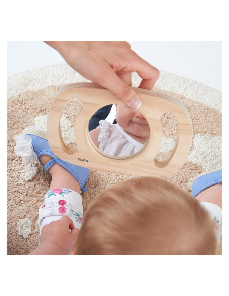 TIK-73372,Oglinda plana cu manere din lemn, TickiT