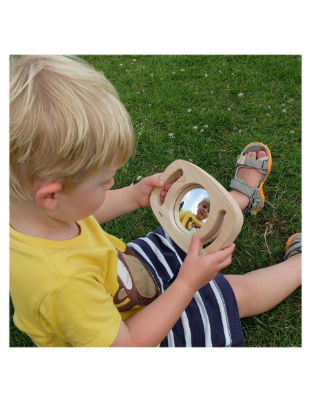 TIK-73372,Oglinda plana cu manere din lemn, TickiT