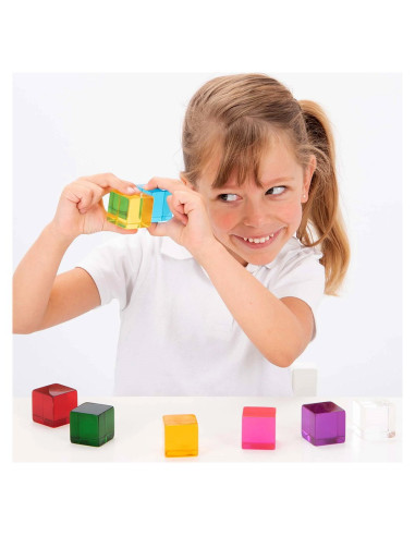 TIK-72608,Perception Cubes, cuburi translucide, 8 piese, TickiT
