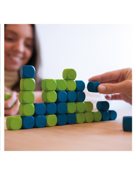 M-MCCN0-001,Connecting Cubes, joc de strategie din lemn, Milaniwood