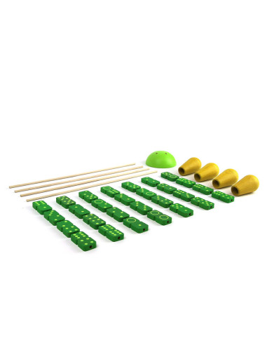 M-MDMN0-001,Domino Tulips, cu piese stivuibile din lemn, Milaniwood