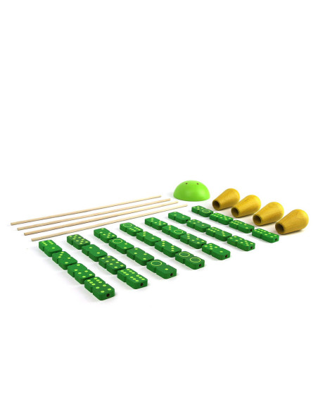 M-MDMN0-001,Domino Tulips, cu piese stivuibile din lemn, Milaniwood