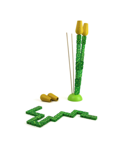 M-MDMN0-001,Domino Tulips, cu piese stivuibile din lemn, Milaniwood