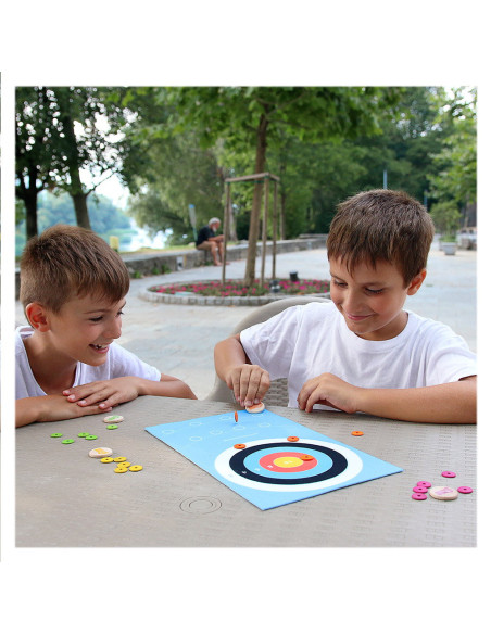 M-MJMP0-003,JUMP! Tir cu arcul, joc cu nasturi din lemn, Milaniwood