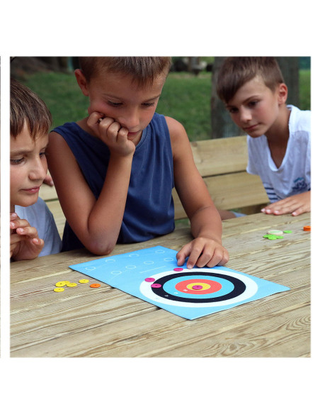 M-MJMP0-003,JUMP! Tir cu arcul, joc cu nasturi din lemn, Milaniwood