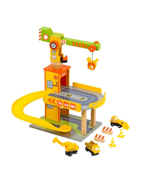 MEN3962,Set garaj din lemn cu macara si utilaje