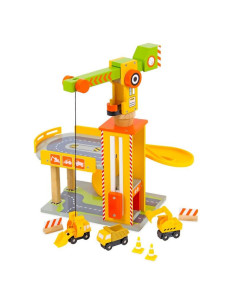 MEN3962,Set garaj din lemn cu macara si utilaje 2