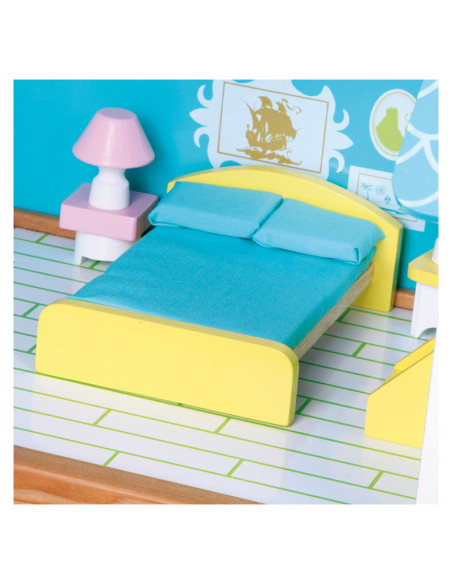 MEN4255,Casuta de papusi din lemn cu doua etaje si lift