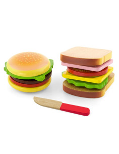 VIG50810,Set hamburger si sandvis din lemn