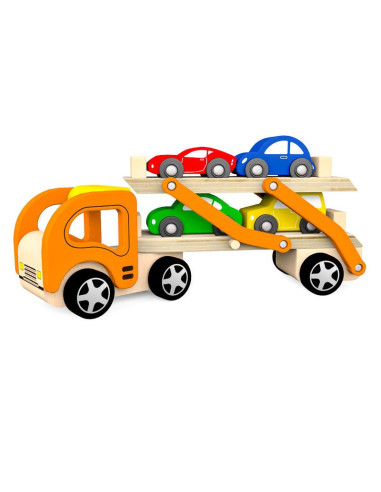 VIG50825,Transportor de masinute din lemn, Viga Toys