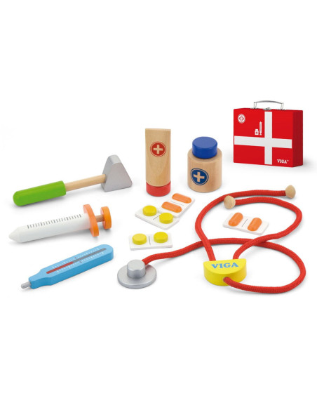 VIG50530,Trusa medicala in cutiuta cu accesorii din lemn