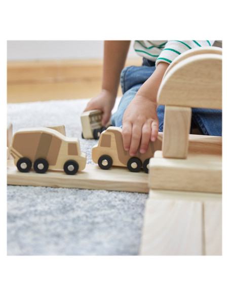 G6726,Mini vehicule din lemn, set 10 bucati, Guidecraft