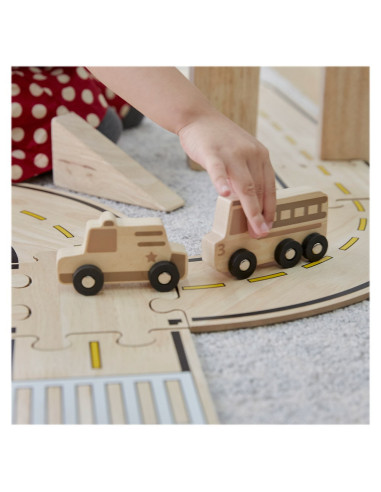 G6726,Mini vehicule din lemn, set 10 bucati, Guidecraft