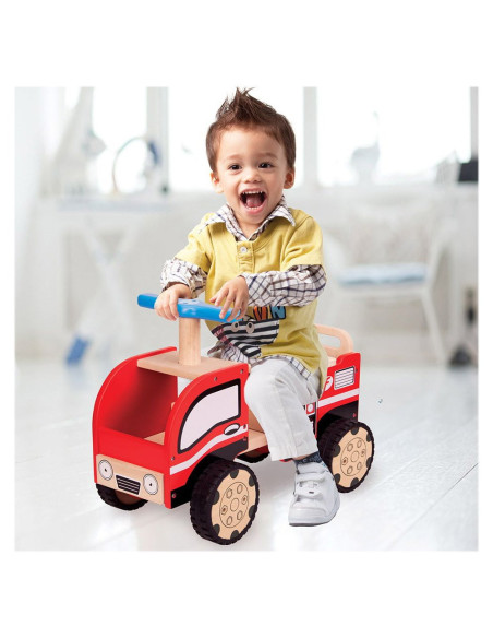 WW-1560,Masina de pompieri din lemn fara pedale, Wonderworld