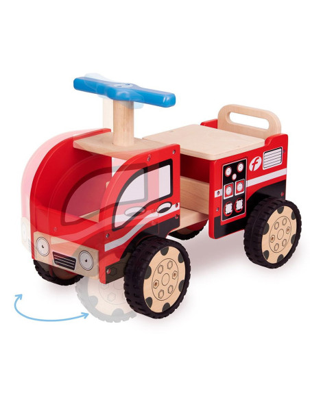 WW-1560,Masina de pompieri din lemn fara pedale, Wonderworld