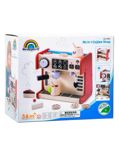 WW-4567,Coffee shop, espressor si accesorii din lemn, Wonderworld