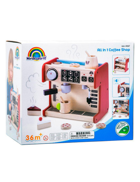 WW-4567,Coffee shop, espressor si accesorii din lemn, Wonderworld