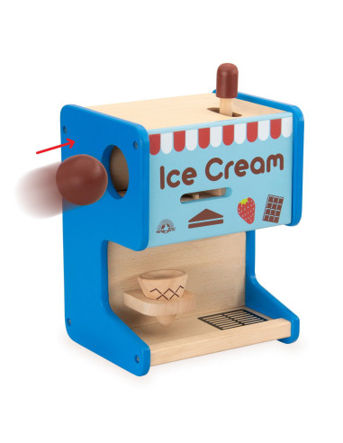 WW-4569,Aparat de inghetata din lemn cu accesorii, Wonderworld
