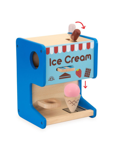 WW-4569,Aparat de inghetata din lemn cu accesorii, Wonderworld