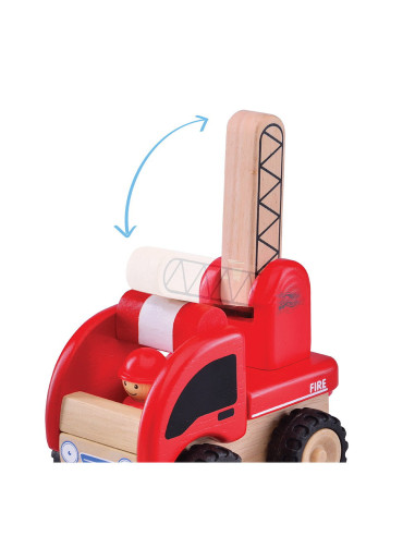 WW-4003,Masinuta de pompieri din lemn, Wonderworld