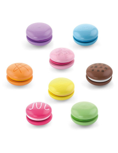 VIG50807,Macarons din lemn, set 8 bucati