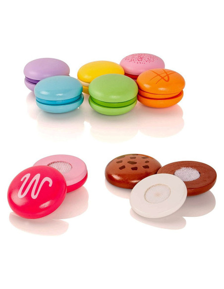 VIG50807,Macarons din lemn, set 8 bucati