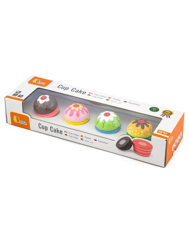 VIG50808,Briose din lemn, set 4 bucati, Viga Toys