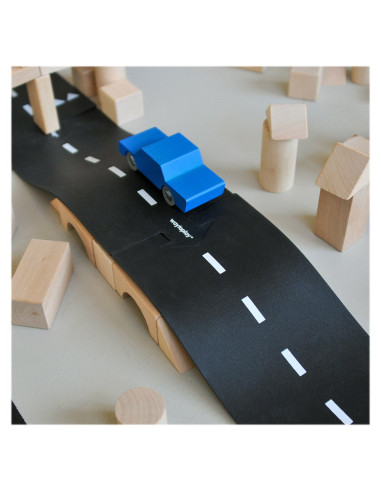 WTP-1HW-2,Masinuta handmade din lemn, Waytoplay, albastru