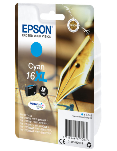 C13T16324012,Cartus cerneala Epson Cyan, 450 pagini, 16XL T163240