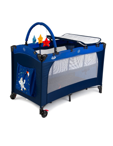 JU7960-Space-Adventure,Patut pliant 2 niveluri Juju Sleepy Baby, Space Adventure