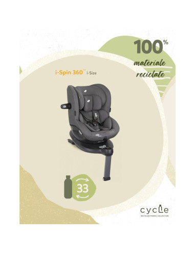 BB-C1801KACYC000,Joie - Scaun auto i-Spin 360° Shell Gray, Colectia Cycle, nastere - 105 cm, testat ADAC si testat Suplimentar l