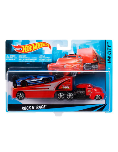 MTBDW51_BDW59,Set Camion Si Masina Sport Hot Wheels Rock N' Race