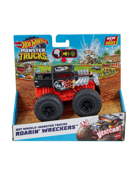 MTHDX60_HDX61,Hot Wheels Monster Truck Roarin Wreckers Bone Shaker Cu Functii Si Sunete Scara 1:43