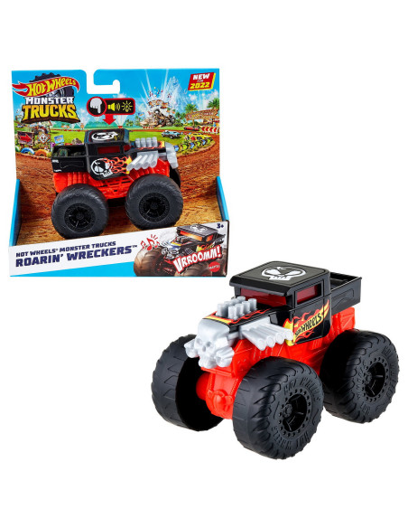 MTHDX60_HDX61,Hot Wheels Monster Truck Roarin Wreckers Bone Shaker Cu Functii Si Sunete Scara 1:43