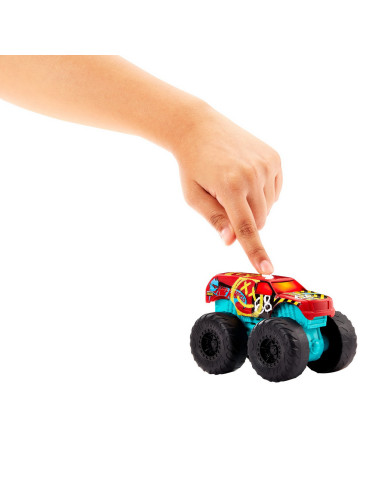 MTHDX60_HDX66,Hot Wheels Monster Truck Roarin Wreckers Demo Derby Cu Functii Si Sunete Scara 1:43