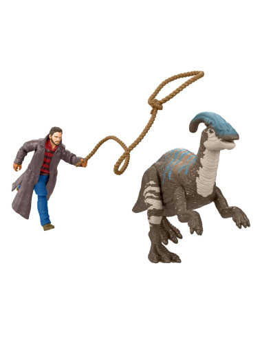 MTHDX46_GWM29,Jurassic World Dominion Set 2 Figurine Owen Si Parasaurolophus