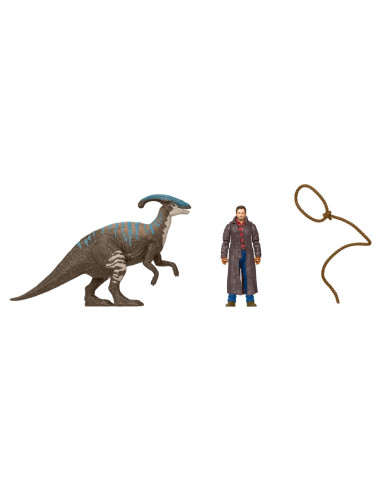 MTHDX46_GWM29,Jurassic World Dominion Set 2 Figurine Owen Si Parasaurolophus