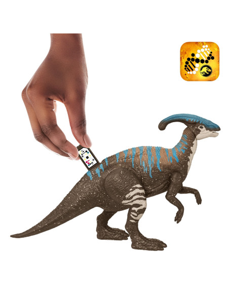 MTHDX46_GWM29,Jurassic World Dominion Set 2 Figurine Owen Si Parasaurolophus