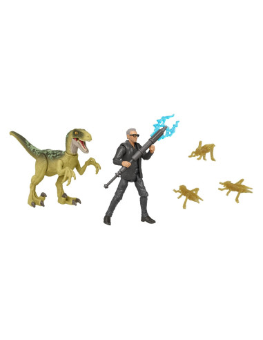 MTHDX46_HGP77,Jurassic World Dominion Set 2 Figurine Dr. Ian Malcolm Si Velociraptor