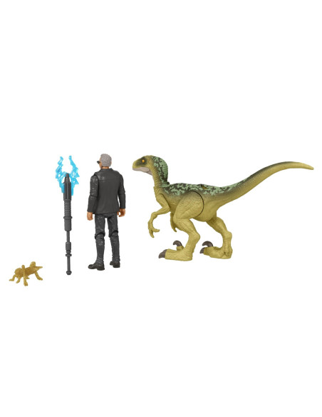 MTHDX46_HGP77,Jurassic World Dominion Set 2 Figurine Dr. Ian Malcolm Si Velociraptor