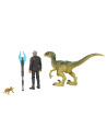 MTHDX46_HGP77,Jurassic World Dominion Set 2 Figurine Dr. Ian Malcolm Si Velociraptor