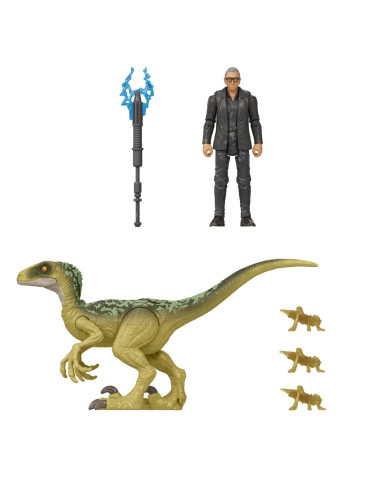 MTHDX46_HGP77,Jurassic World Dominion Set 2 Figurine Dr. Ian Malcolm Si Velociraptor